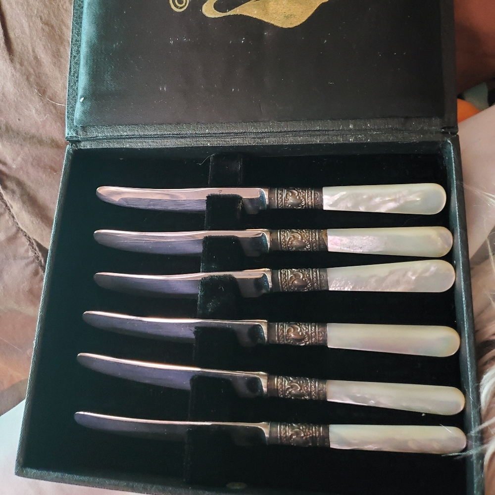 Marhill Genuine Mother of Pearl Stainless Steel fruit knife set - Vintage